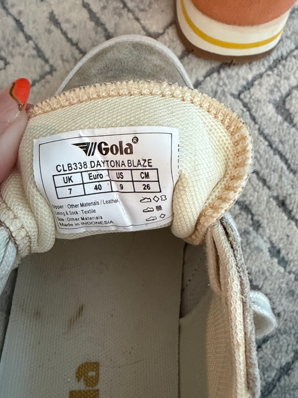 Gola Women's Metallic Silver Sneaker with Orange & Tan Accents - Picture 8 of 10